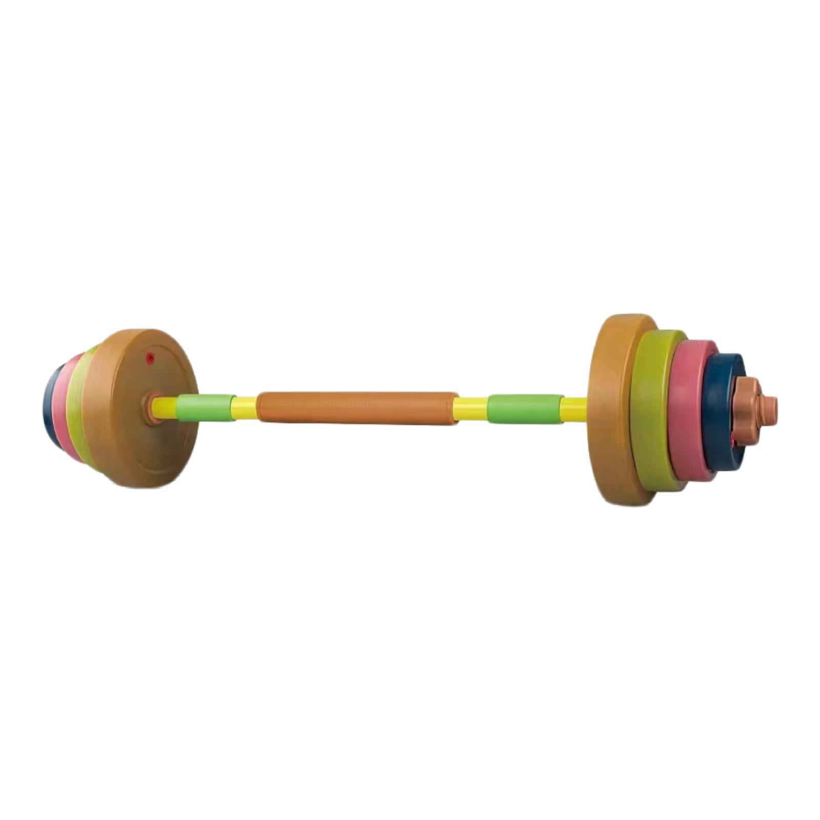 JWQFBC Kids Dumbbell Barbell Toy Adjustable Weight Powerlifting for Ages 3+ Educational Morandi Color