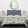 thumbnail image 3 of Designart "Leaves In Tranquil Arrangement" Green Plants Bedding Covert Set - Bohemian & Eclectic Bed Set With 2 Shams, 3 of 5