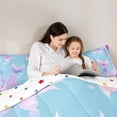 thumbnail image 4 of Manfei Cartoon Mermaid Girl Bedding Comforter Set 7pcs,Ocean Princess Queen Bedding Sets Super Cozy,Kawaii Sea Animal Queen Sheet Sets,Ultra Soft Home Decor,Reversible, 4 of 8