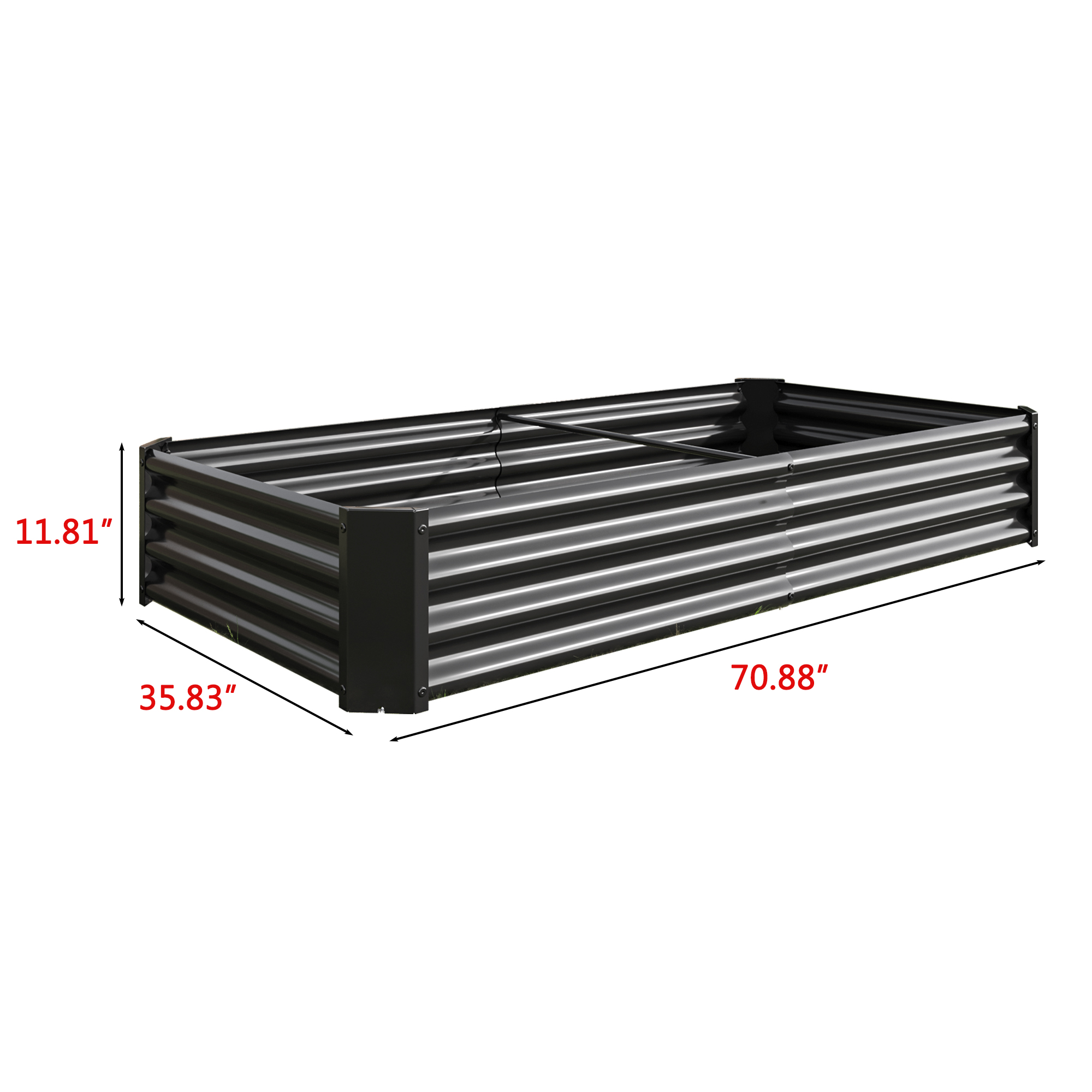 KINGGLE Galvanized Raised Garden Bed for Vegetables,Planter Raised Garden Boxes Outdoor,Metal Raised Garden Beds Steel Kit for Vegetables Flower Herb Patio Black Rectangle