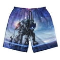 thumbnail image 3 of Uemuo Astronauts Start Running Pattern Men's Swim Trunks Hawaiian Beach Bathing Suit Swimsuits Beach Quick-Dry Shorts with Pockets-Large, 3 of 9