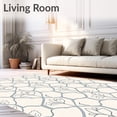 thumbnail image 2 of ODIKA 2'x3' Machine Washable Non-Slip Area Rug, Luxurious Botanical Vine Trellis High Traffic Rug with Pad, Ivory, 667747, 2 of 8