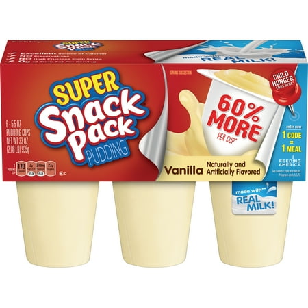 - (3 pack) Super Snack Pack Vanilla Pudding Cups, 6 Count