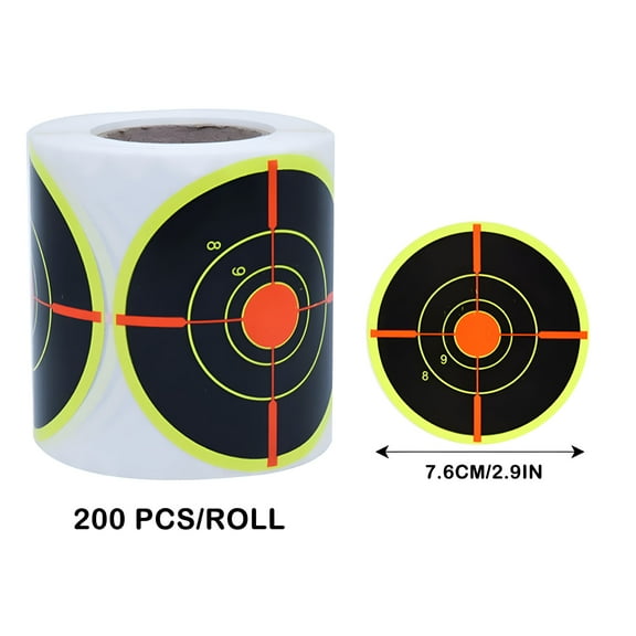 BESTSKY 250Pcs 2.9'' Splatter Target Stickers, Reactive Shooting Targets Stickers, Reactive Paper Target Stickers, Self Adhesive Target Roll for BB Gun, Pellet Gun, Airsoft, Pistol