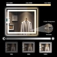 thumbnail image 4 of YEELAIT 40x32 Inch LED Bathroom Mirror with Lights Front and Backlit Lighted Vanity Mirror for Bathroom Wall with 3 Colors Dimmable Anti-Fog Memory Shatter-Proof IP54 Waterproof Horizontal/Vertical, 4 of 8