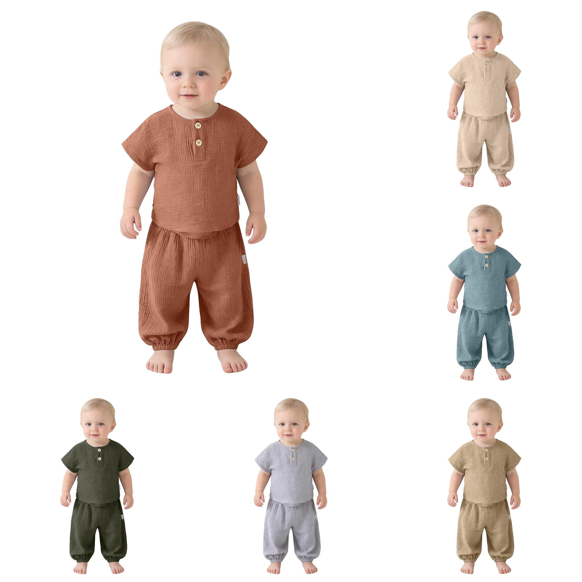 Soft Baby Girl Summer Outfits Short Sleeve Two Piece Pajama Breathable Loungewear with Pants for Toddler for 3 Month Girl 3-6 Months