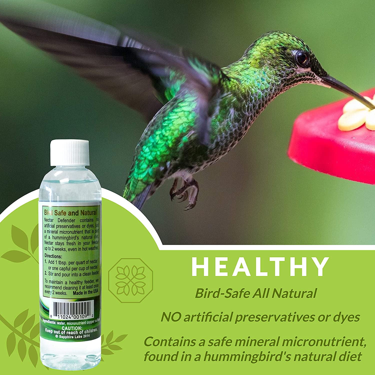 Nectar Defender - Hummingbird Nectar Extender | Prolongs the Life of Nectar Naturally