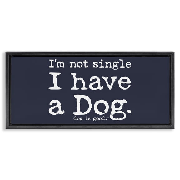 Stupell Industries Eclectic Black Floating Frame Canvas Art, 25 x 11, by Dog Is Good