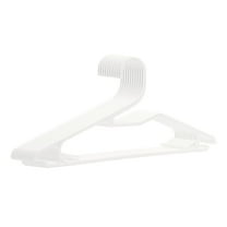 Unique Bargains Plastic Pants Hangers with Non-Slip Hook 10 Pcs White
