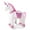 Pink, variant on WondeRides Ride on Unicorn Horse Toy Plush Walking Animal Riding Pony  for Toddlers Mechanical Horse Toy with Wheels Medium Size 4 for Age 4-9 Years
