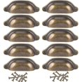 thumbnail image 1 of Juego de 10 tiradores de puerta de 98 mm, decoración para muebles de cajones, latón envejecido, 1 of 5