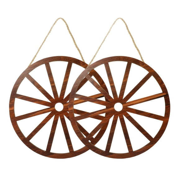 COCHLOUS Wooden Wagon Wheel Wall Decor Rustic Farmhouse Art