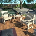 thumbnail image 3 of Highwood 3-pc Lehigh Garden Chair Set with 1 Square Side Table - Outdoor, Eco-friendly, Synthetic Wood, 3 of 7
