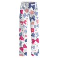 thumbnail image 6 of Women's Bow Print Wide Leg Pajama Pants, Elastic High Waist Loose Sleep Pants Casual Loungewear Trousers, M, 6 of 7