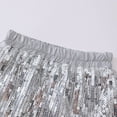 thumbnail image 6 of LNWUY Sequin Fringe Skirt Sparkly Tassel Sequin Party Skirts Belly Dance Hip Scarf Skirt for Women Girls Silver 140, 6 of 9