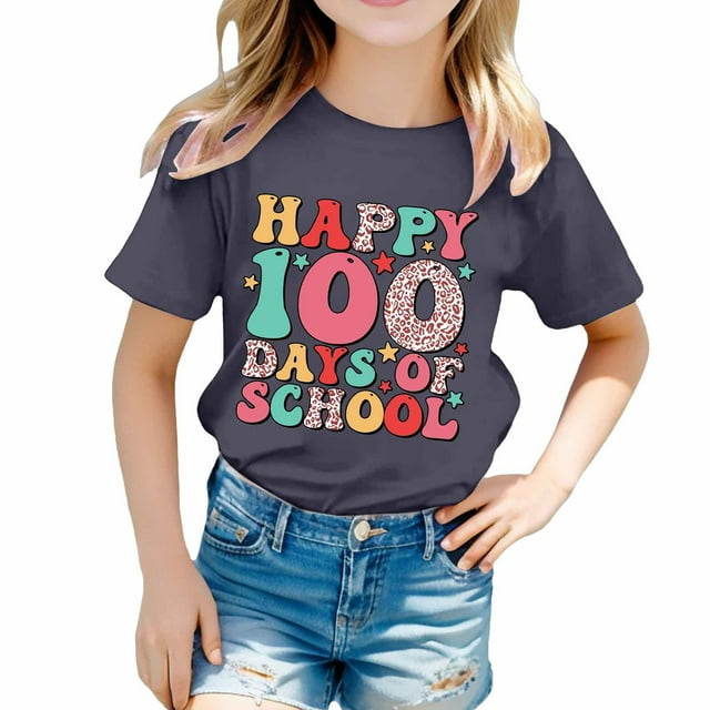 Hauts et Chemises pour Filles, T-Shirts Imprimés Traditionnels à Col Rond pour Enfants Garçons et Filles, Tenue Décontractée Quotidienne