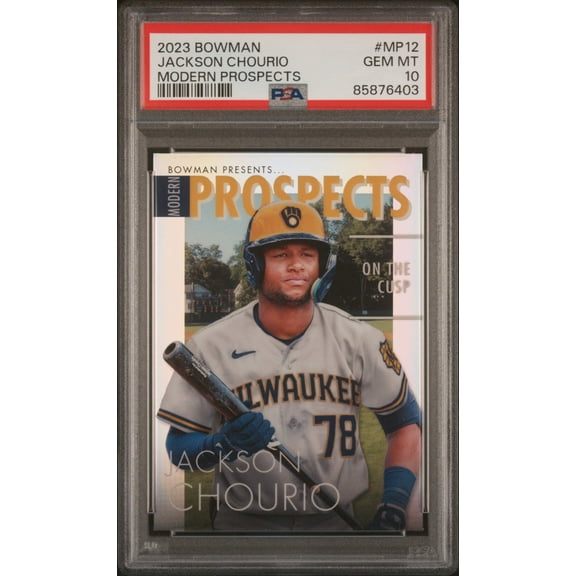 Graded 2023 Topps Bowman Jackson Chourio #MP12 Modern Prospects Rookie RC Baseball Card PSA 10 Gem Mint