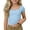 j-Light Blue106, variant on Girls T-Shirts Casual Solid Color Fashion Ribbed Knitted Raglan Short Sleeve Square Neck Crop T Shirt Kids Children Comfortable Breathable Soft Cute Daily Basic Tee Tops,9-10 Years
