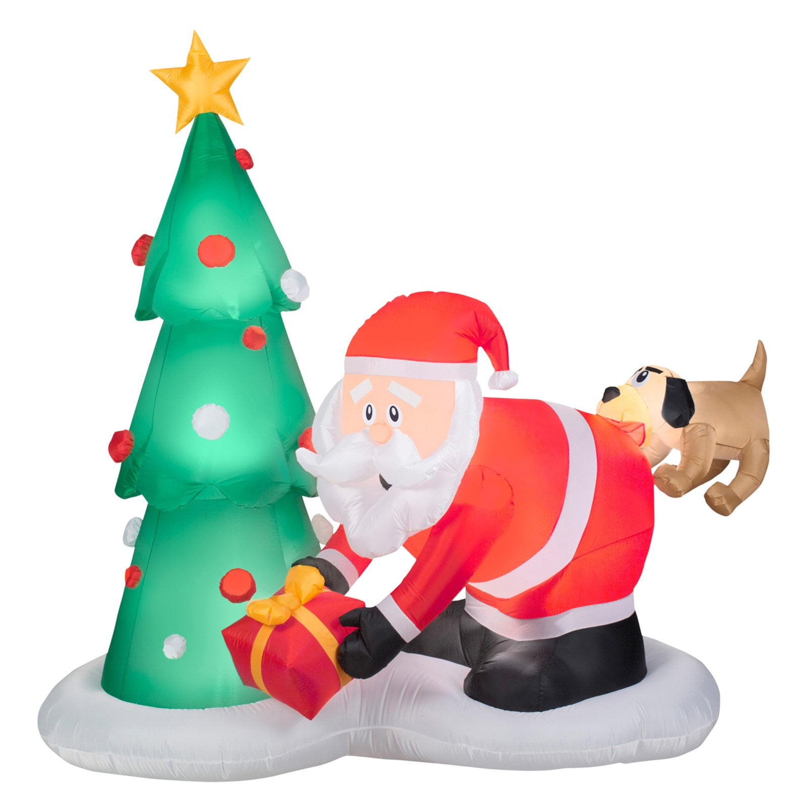 Airblown Inflatables Santa and Dog Scene Inflatable - Walmart.com