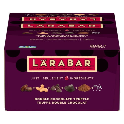 Larabar Praliné Chocolat Intense, Barres Énergétiques aux Fruits et Noix Sans Gluten, 16 Barres 720 g