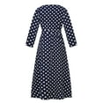 thumbnail image 5 of CALAFEBILA Womens Dresses Long Sleeve Polka Dot Midi Sun Dress A-Line Bandage Long Women Casual Dresses, 5 of 5
