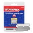 thumbnail image 1 of WORKPRO Paquete de 100 hojas de afeitar de un solo filo de acero al carbono, 1 of 7