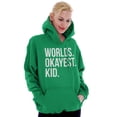 thumbnail image 3 of Worlds Okayest Kid Son Daughter Funny Unisex Plus Fleece Graphic Hoodie Brisco Brands 4X, 3 of 5