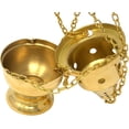 thumbnail image 4 of Needzo Small Brass Censer with Chain, High Polished Hanging Church Thurible, 4 Inches, 4 of 6