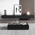 thumbnail image 2 of POVISON 79" Floating TV Stand for 65" TV, Fully Assembled Wall Mounted Media Console with 3 Flip-Down Doors, Minimalist Modern Entertainment Center – Black, 2 of 13