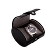 thumbnail image 2 of Black Leather Velour Lined Snap Closure Single Watch Travel Case QGM13302, 2 of 3