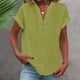 thumbnail image 2 of Camisetas para mujer,Camiseta de cuello en V para mujer, blusa informal holgada, mezcla de algodón y lino, manga larga para uso diario, sopatenor, 2 of 9