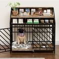 thumbnail image 5 of HIUU Brown Wooden Dog Crate - Industrial Style with Large Storage Table and Double Storage Table, Suitable for Medium-Sized Dogs., 5 of 9