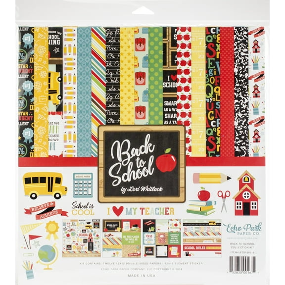 Echo Park Collection Kit 12"X12"-Back To School