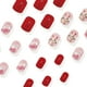thumbnail image 5 of 24 uñas postizas con diseño de conejito de Pascua, nubes, rojo y rosa., 5 of 6