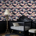 thumbnail image 3 of Dreamy Baroque Peel and Stick Wallpaper Ethereal Night Sky Soft Pink Clouds Golden Stars Wall Mural 23.6in x 9.8ft Self Adhesive Removable Wall Paper Renter Friendly Wallpaper for Girls Kids Bedroom, 3 of 8