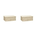 thumbnail image 3 of relayinert Paper Rattan Storage Basket - Durable And Convenient For Anywhere Wide Storage Container High-capacity Makeup Organizer Beige Large 36*26*15 2Set, 3 of 6