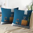 thumbnail image 3 of LALILO Throw Pillow Covers Stylish Interior With Blue Wall Vintage Cushion Cover 18" x 18", 2 Pack, 3 of 6