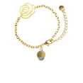 thumbnail image 2 of Delight Jewelry Silvertone 3-D Enamel Waterpolo ball Spinner Gold-tone Flower Link Chain Bracelet, 6.75"+2" Extender, 2 of 4