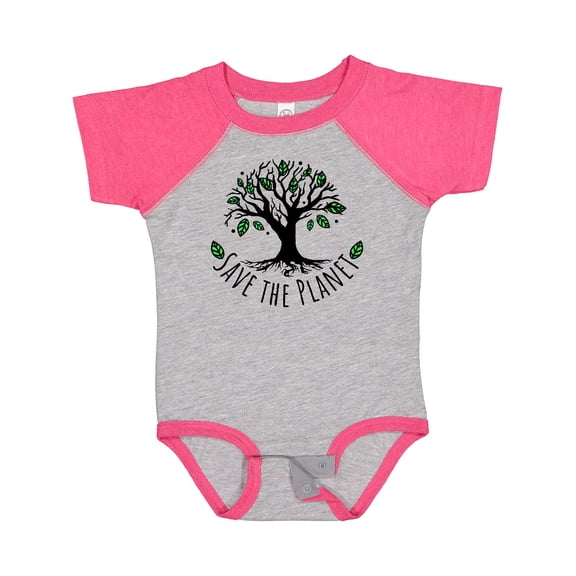 Inktastic Save the Planet Tree Design with Green Leaves Boys or Girls Baby Bodysuit