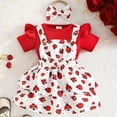 thumbnail image 5 of TOWED22 Newborn Baby Girl Western Clothes New to the Herd Romper Cow Print Shorts Set Summer Coming Home Cowgirl Outfit Watermelon Red,9-12 M, 5 of 5