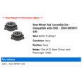 thumbnail image 2 of Rear Wheel Hub Assembly Set - Compatible with 2002 - 2006 INFINITI Q45 2003 2004 2005, 2 of 2