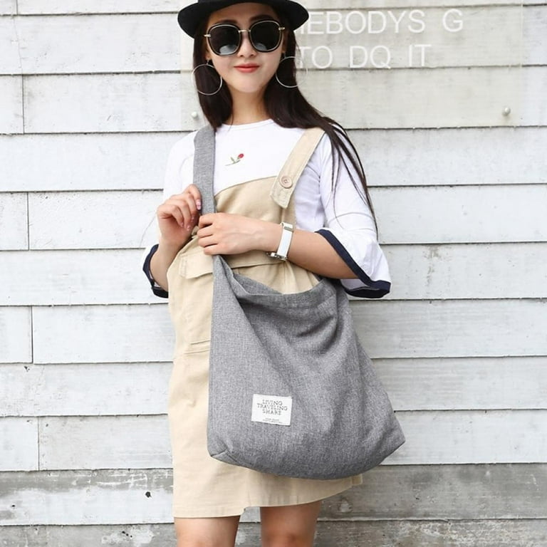Fashion Large Canvas Bag With Zipper Handbag For Women Vintage Striped  Totes Shoulder Crossbody Ol Business Briefcase Korean - Crossbody Bags -  AliExpress