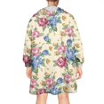 thumbnail image 2 of Wearable Oversized Blanket,Pioneer Flower Floral Print Pattern Wearable Blanket Hoodie for Adults,Cozy Hooded Blankets with Super Pockets,Super Warm Fuzzy Pullover for Women & Men, 2 of 6