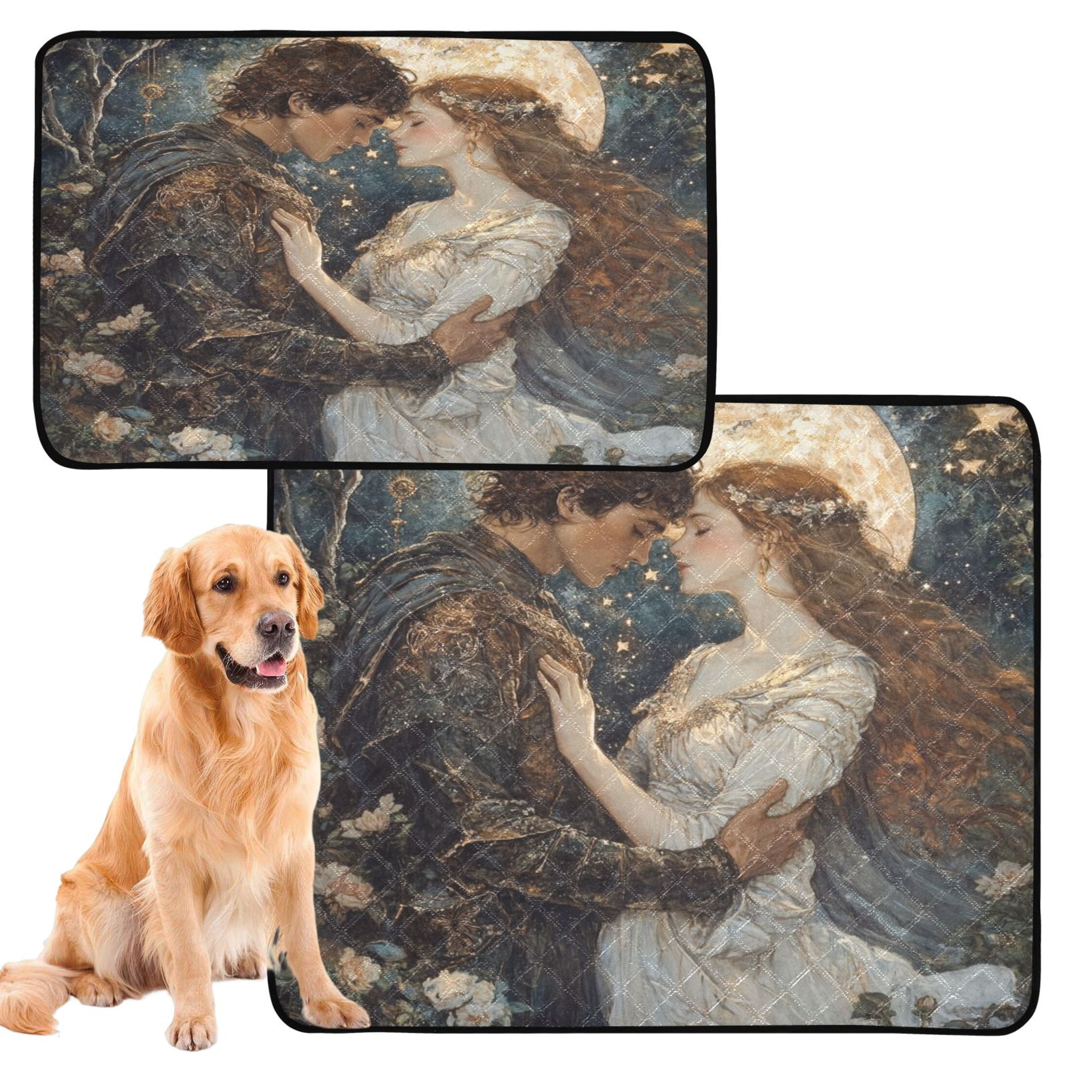 Qxltty Romantic Dating Cat litter Pads Pet Set of 3 Diaper Mats Center Anti-leakage Layer Absorbent Soft and Comfortable