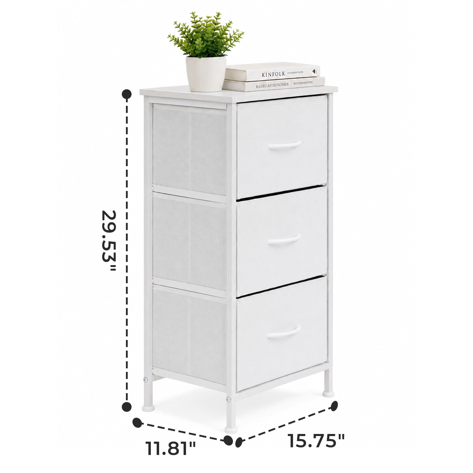 Alvantor 3-Tier Drawer Fabric Dresser, Roomy Fabric Drawers, Compact Nightstand, Bedroom or Closet Use, Chest Of Drawers, Dresser for Small Spaces