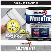 Bright White, Zinsser WaterTite-LX Ultra Waterproofing Paint-271098, 1 qt
