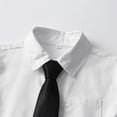 thumbnail image 2 of Boys Short Sleeve Dress Shirts Solid Button Down Shirts Summer Formal Uniform Shirt with Pocket,White 12-13Y, 2 of 5