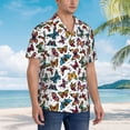 thumbnail image 3 of Pofeuu Cute Butterfly Print Hawaiian Shirt for Men Sleeves Casual Button Down Summer Beach Dress Shirts T-Shirts,Small, 3 of 7