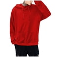 thumbnail image 3 of Jiyugala Men's Colorblock Hoodie Solid Color Hooded Sweatshirt XXXL, 3 of 7