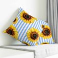 thumbnail image 4 of Throw Pillow Covers 24x24 Inch, Blue Stripes Sunflower Decorative Pillow Cases for Couch Sofa Bed, Country Botanical Floral Cotton Linen Square Home Decor Pillowcases with Hidden Zipper, 4 of 7
